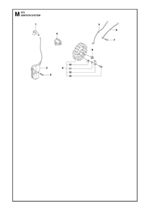 Ignition System Diagram and Parts List for 372 2011-05 Husqvarna Chainsaw