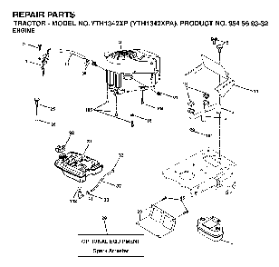 Engine Diagram and Parts List for YTH1342XP (YTH1342 XPA, 954569332)(2003-03) Husqvarna Lawn Tractor