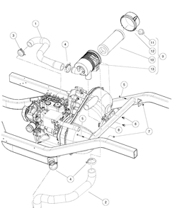 Intake Duct And Air Box Assembly - Diesel Vehicles Diagram and Parts List for HUV4421GXP 2009 Husqvarna Lawn Tractor