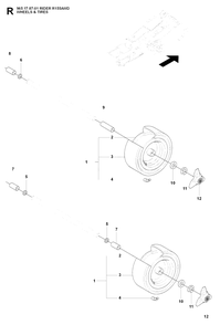 Wheels And Tires Diagram and Parts List for R155AWD (965178701)(2007-03) Husqvarna Lawn Tractor