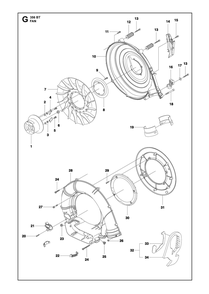Fan Diagram and Parts List for 356BTX  Husqvarna Leaf Blower / Vacuum