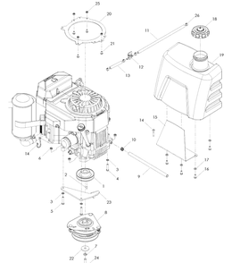 Engine Diagram and Parts List for WH4817 (966947002)(2008-09) Husqvarna Lawn Mower