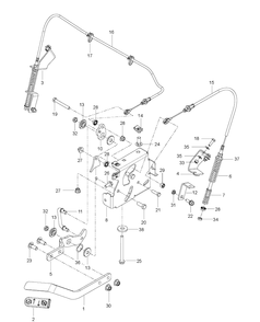Parking Brake Diagram and Parts List for MZ48 (96766590100)(2017-02) Husqvarna Lawn Mower