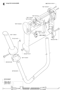 Handle And Controls Diagram and Parts List for 333R 20064000001-20070100000 Husqvarna Brush Cutter