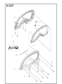 Handle Diagram and Parts List for 343F 20031800001-20043100000 Husqvarna Brush Cutter