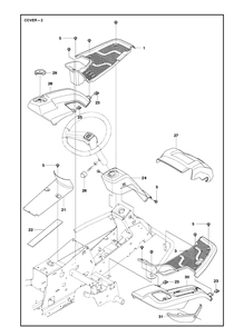 Cover 3 Diagram and Parts List for R215TX  Husqvarna Lawn Mower