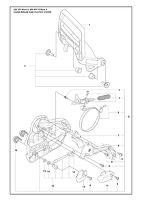 Chain Brake And Clutch Cover Diagram and Parts List for 560XPMARKII  Husqvarna Chainsaw