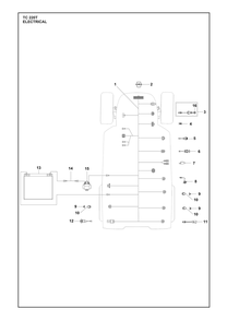 Electrical Diagram and Parts List for TC220T  Husqvarna Lawn Tractor
