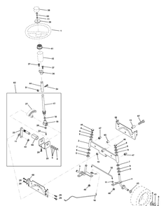 Steering Assembly Diagram and Parts List for LTH130 (954140005F)(1998-07) Husqvarna Lawn Mower