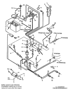 Electrical Diagram and Parts List for 4125H 1991-01 Husqvarna Lawn Mower