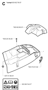 Cover Diagram and Parts List for 365 20034400001-20051800000 Husqvarna Chainsaw