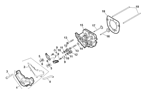 Cylinder Diagram and Parts List for SV590-0007 2005-01 Husqvarna Engine