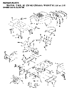 Chassis And Enclosures Diagram and Parts List for LTH1342 (LTH1342C, 954567031)(2001-11) Husqvarna Lawn Tractor
