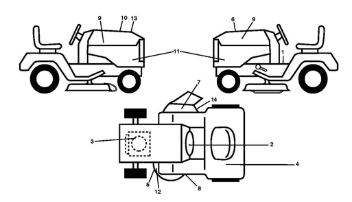 Decals Diagram and Parts List for YTH24V48 2018 Husqvarna Lawn Tractor