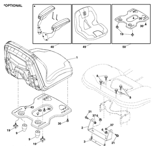 Seat Diagram and Parts List for TS142TXD (96041045000)(2020-03) Husqvarna Lawn Tractor