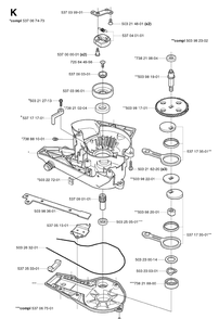 Gear Housing Diagram and Parts List for 326HS99 (X-SERIES)(20020100001-20030100000) Husqvarna Hedge Trimmer