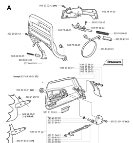 Chain Brake 2 Diagram and Parts List for 372XP/ (XPG)(20014000001-20034000000) Husqvarna Chainsaw