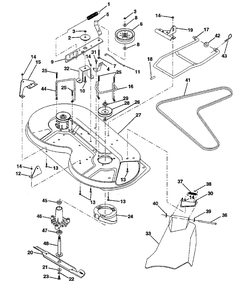 Mower Deck Diagram and Parts List for LT100 (954000312-A)(1991-07) Husqvarna Lawn Tractor
