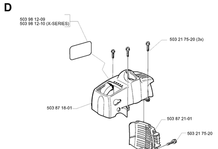 Cylinder Cover Diagram and Parts List for 322E 19994000001-20010100000 Husqvarna Edger