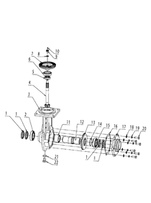Transmission 2 Diagram and Parts List for TF544  Husqvarna Cultivator