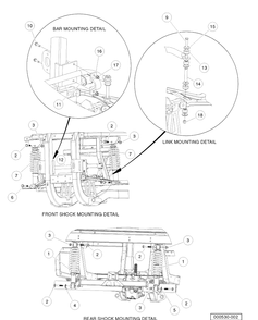 Shock Absorbers High Capacity Diagram and Parts List for HUV4421DXP 2006-11 Husqvarna Lawn Tractor