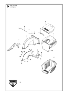 Bagger Diagram and Parts List for LC53E 966669204 Husqvarna Lawn Mower