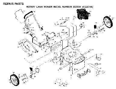 Repair Parts Diagram and Parts List for 6522CHA (954222725, 532702511)(2001-01) Husqvarna Lawn Mower