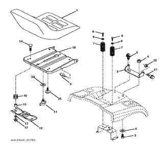 Seat Diagram and Parts List for P200107HRB (960610178-05)(2011-08) Husqvarna Lawn Tractor