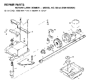 Gear Case Diagram and Parts List for 56HST (954140040A, 702511)(1997-01) Husqvarna Lawn Mower