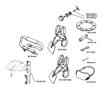 Accessories Diagram and Parts List for 25RD 1989-10 Husqvarna Brush Cutter
