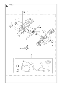 Crankcase Diagram and Parts List for K970CHAIN 2011-12 Husqvarna Circular Saw