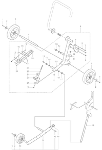 Wheel Assembly And Frame Diagram and Parts List for KV750 2007-06 Husqvarna Table Saw Accessories