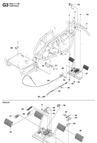 Controls Diagram and Parts List for R111B5 (965996701)(2011-02) Husqvarna Lawn Mower