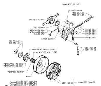 Oil Pump Diagram and Parts List for 362EPA 2001-10 Husqvarna Chainsaw