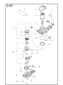 Gears Diagram and Parts List for 522IHD75  Husqvarna Hedge Trimmer