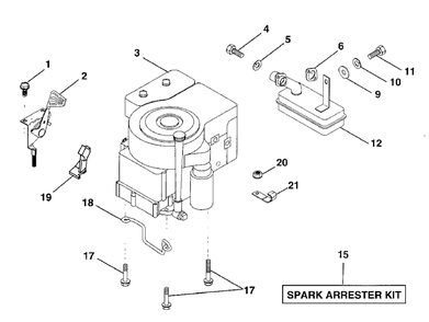 Engine Diagram and Parts List for LR120 (954000602-A)(1993-10) Husqvarna Lawn Tractor