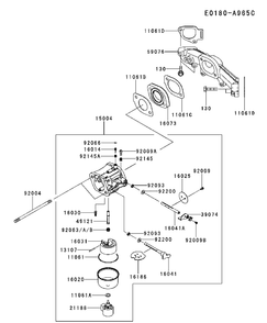 Carburetor Diagram and Parts List for FS691V-AS19 2017-09 Husqvarna Engine