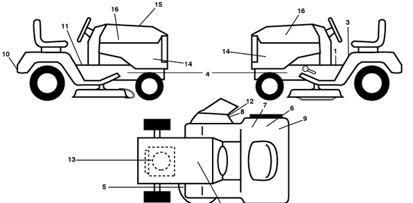Decals Diagram and Parts List for YTH2042TD (96041005403)(2010-02) Husqvarna Lawn Mower