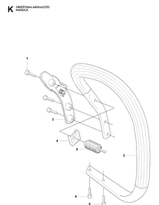 Handle Diagram and Parts List for 353 20090400001-Current Husqvarna Chainsaw