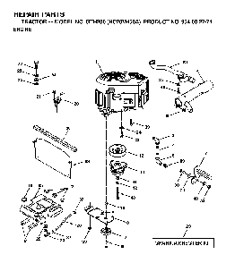 Engine Diagram and Parts List for GTH200 (HC20VH50A, 954002771)(1996-04) Husqvarna Lawn Tractor