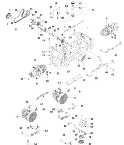 Hydralic Pump Motor Diagram and Parts List for PZ29D (966554801)(2010-03) Husqvarna Lawn Mower