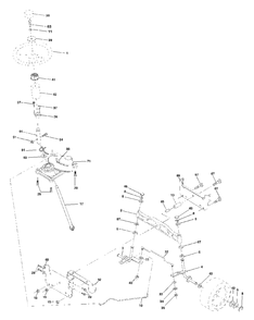 Steering Assembly Diagram and Parts List for YTH1542 (954567048-E)(2001-12) Husqvarna Lawn Tractor