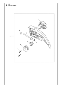 Clutch Cover Diagram and Parts List for 350I  Husqvarna Chainsaw