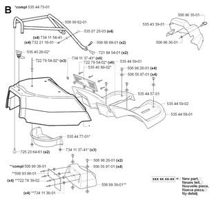 Cover 2 Diagram and Parts List for R18PRO (953521901)(2007-03) Husqvarna Lawn Tractor
