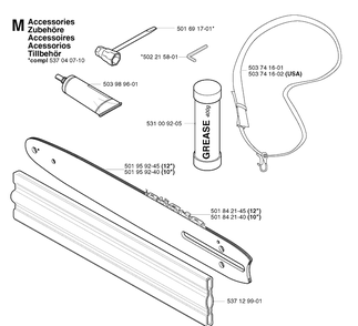 Accessories Diagram and Parts List for 326P 20021800001-20042300000 Husqvarna Pole Saw
