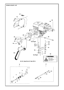 Engine And Idler Diagram and Parts List for FS520 (FS 524)(2007-08) Husqvarna Circular Saw