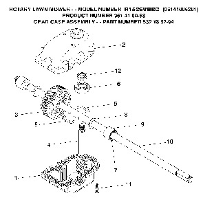 Gear Case Diagram and Parts List for R152SVH-BBC (96141006301, 961410063)(2008-02) Husqvarna Lawn Mower