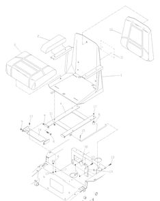 Seat Assembly Diagram and Parts List for ZTH6125KAA (968999166)(2002-10) Husqvarna Lawn Mower