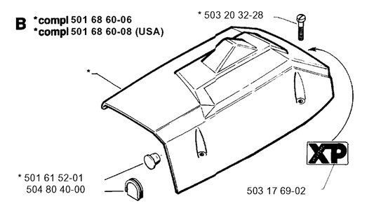 Cover Diagram and Parts List for 266 1993-09 replaced by 266 Husqvarna Chainsaw