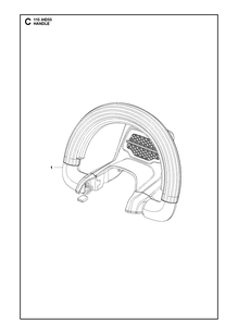 Handle Diagram and Parts List for 115IHD55 (967098601)(20182200001-Current) Husqvarna Hedge Trimmer